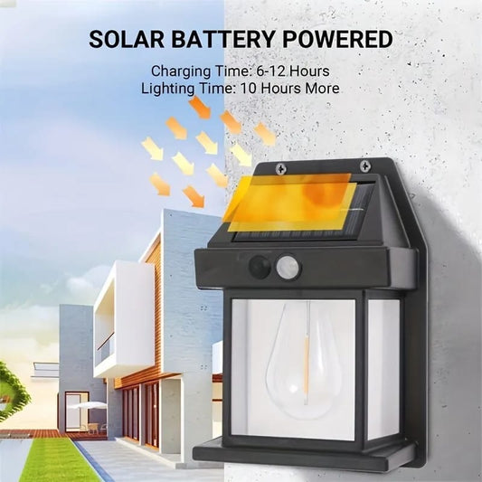 Solar Intelligent Induction Outdoor Wall Lamp with DUAL Tungsten Filament
